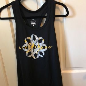 Nike Livestrong Dry Fit Black Tank Top Size L